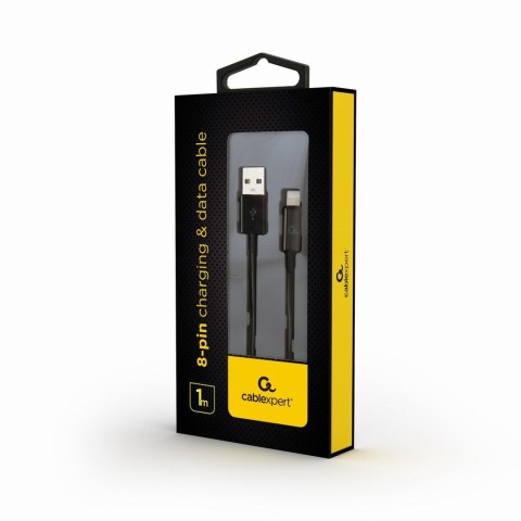 Kabel GEMBIRD CC-USB2-AMLM-1M (USB 2.0 M - Lightning M; 1m; kolor czarny) Kabel GEMBIRD CC-USB2-AMLM-1M (USB 2.0 M - Lightning M; 1m; kolor czarny)