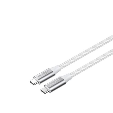 Kabel Havit Typ C-Typ C CB6290 (biały/szary; 100cm) Kabel Havit Typ C-Typ C CB6290 (biały/szary; 100cm)