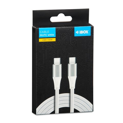 KABEL I-BOX USB TYP-C 60W 2M PD/QC BIAŁY KABEL I-BOX USB TYP-C 60W 2M PD/QC BIAŁY