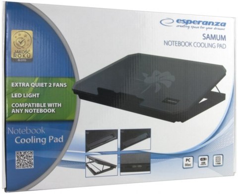 Podstawka chłodząca pod notebook Esperanza EA141 (17.x cala; 1 wentylator; HUB) Podstawka chłodząca pod notebook Esperanza EA141 (17.x cala; 1 wentylator; HUB)