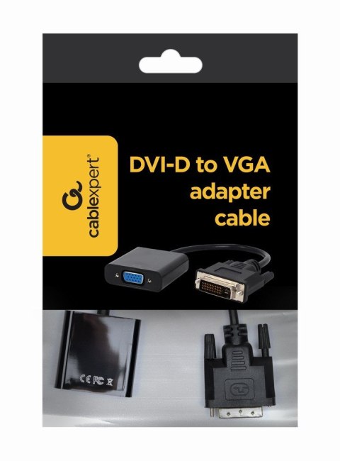 Adapter GEMBIRD A-DVID-VGAF-01 (DVI-D M - D-Sub (VGA) F; 0,20m; kolor czarny) Adapter GEMBIRD A-DVID-VGAF-01 (DVI-D M - D-Sub (VGA) F; 0,20m; kolor czarny)