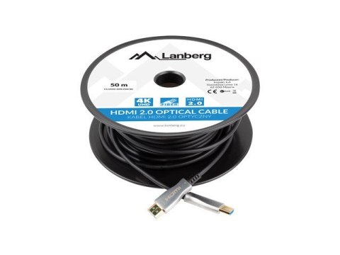 LANBERG KABEL HDMI M/M V2.0 50M OPTYCZNY AOC CA-HDMI-20FB-0500-BK LANBERG KABEL HDMI M/M V2.0 50M OPTYCZNY AOC CA-HDMI-20FB-0500-BK