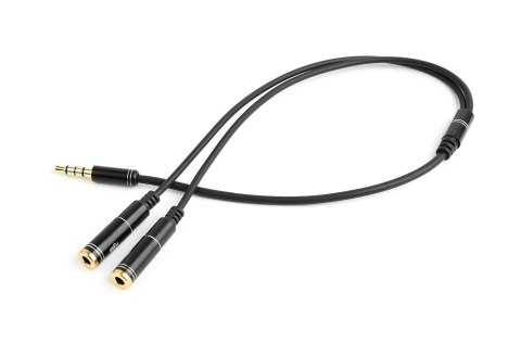 Kabel GEMBIRD CCA-417M (4-Pin, Mini Jack M - 2x Mini Jack F; 0,20m; kolor czarny) Kabel GEMBIRD CCA-417M (4-Pin, Mini Jack M - 2x Mini Jack F; 0,20m; kolor czarny)