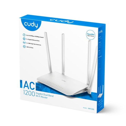 Router CUDY WR1300 LAN Gigabit AC1200 Dual Band WiFi Mesh Router CUDY WR1300 LAN Gigabit AC1200 Dual Band WiFi Mesh