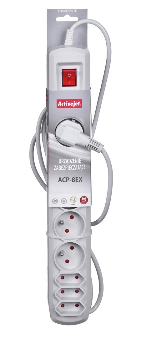 Listwa przeciwprzepięciowa Activejet APN-8g/3m-GR (3 x Typ C, 5 x UTE; 10 A; 3m; kolor szary) Listwa przeciwprzepięciowa Activejet APN-8g/3m-GR (3 x Typ C, 5 x UTE; 10 A; 3m; kolor szary)