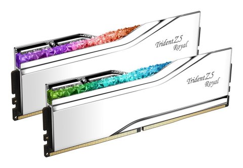 G.SKILL TRIDENT Z5 ROYAL RGB DDR5 2X32GB 6000MHZ CL28 SILVER F5-6000J2836G32GX2-TR5S G.SKILL TRIDENT Z5 ROYAL RGB DDR5 2X32GB 6000MHZ CL28 SILVER F5-6000J2836G32GX2-TR5S