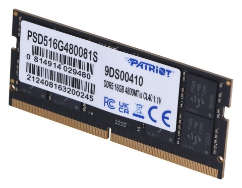 PATRIOT SIGNATURE SO-DIMM DDR5 16GB 4800MHz 1 Rank PATRIOT SIGNATURE SO-DIMM DDR5 16GB 4800MHz 1 Rank