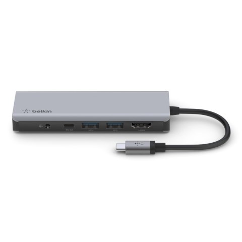 Hub Belkin Connect USB-C 7-in-1 Multiport Adapter 1x4k HDMI/2xUSB-A/1xUSB-C PD3.0/1xRJ45 Gigabit/1xCard reader/1xAudio Grey Hub Belkin Connect USB-C 7-in-1 Multiport Adapter 1x4k HDMI/2xUSB-A/1xUSB-C PD3.0/1xRJ45 Gigabit/1xCard reader/1xAudio Grey