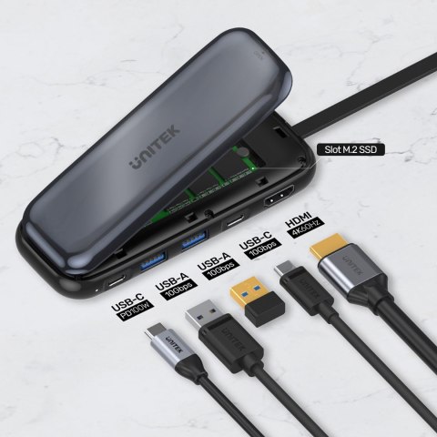UNITEK HUB USB-C STORAGE M.2, HDMI, USB-C PD 100W, UNITEK HUB USB-C STORAGE M.2, HDMI, USB-C PD 100W,