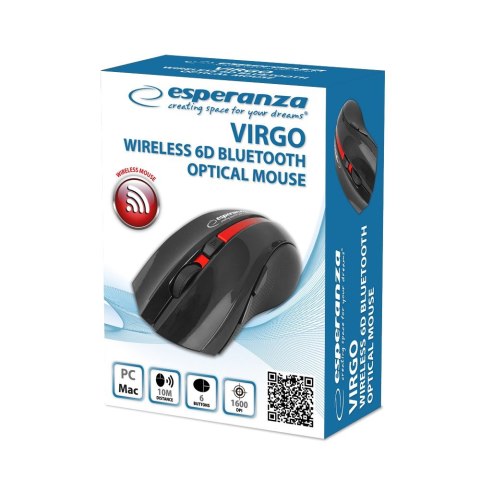 ESPERANZA MYSZ BLUETOOTH 6D VIRGO CZERWONA EM129R ESPERANZA MYSZ BLUETOOTH 6D VIRGO CZERWONA EM129R