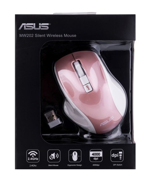 Mysz Asus Silent Wireless Mouse Rose Gold MW202 bezprzewodowa różowo-złota