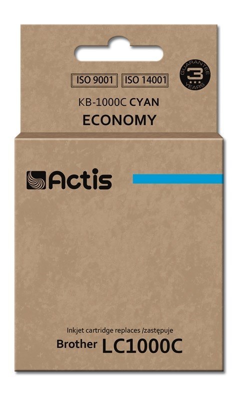 Actis KB-1000C Tusz (zamiennik Brother LC1000C/LC970C; Standard; 36 ml; niebieski) Actis KB-1000C Tusz (zamiennik Brother LC1000C/LC970C; Standard; 36 ml; niebieski)