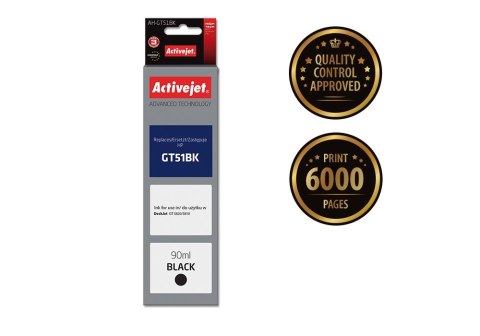 Activejet AH-GT51BK Tusz (zamiennik HP GT51BK M0H57AE; Supreme; 90 ml; 6000 stron, czarny). Buteleczki z atramentem. Activejet AH-GT51BK Tusz (zamiennik HP GT51BK M0H57AE; Supreme; 90 ml; 6000 stron, czarny). Buteleczki z atramentem.