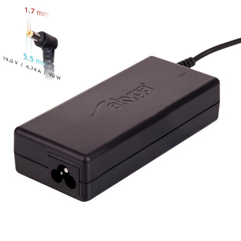 Zasilacz sieciowy Akyga AK-ND-12 do notebooka Acer (19 V; 4,74 A; 90W; 5.5 mm x 1.7 mm) Zasilacz sieciowy Akyga AK-ND-12 do notebooka Acer (19 V; 4,74 A; 90W; 5.5 mm x 1.7 mm)