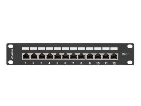 Patch panel Lanberg PPF6-9012-B (1U; 10"; kat. 6; FTP; 12xRJ-45) Patch panel Lanberg PPF6-9012-B (1U; 10"; kat. 6; FTP; 12xRJ-45)