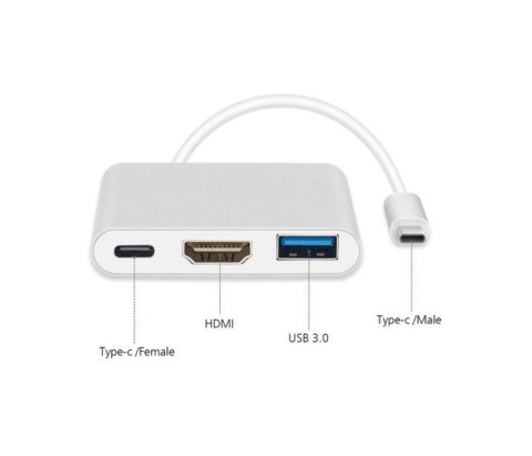 MACLEAN ADAPTER USB 3.1 C-HDMI 4K + USB 3.0 + USB C MCTV-840 MACLEAN ADAPTER USB 3.1 C-HDMI 4K + USB 3.0 + USB C MCTV-840