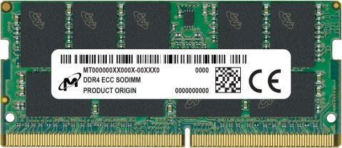 Micron SO-DIMM ECC DDR4 16GB 1Rx8 3200MHz PC4-25600 MTA9ASF2G72HZ-3G2R Micron SO-DIMM ECC DDR4 16GB 1Rx8 3200MHz PC4-25600 MTA9ASF2G72HZ-3G2R