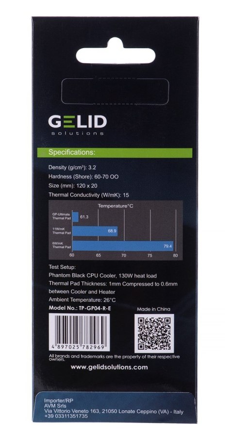 Termopady Gelid Ultimate 120x20x3.0mm TP-GP04-R-E Termopady Gelid Ultimate 120x20x3.0mm TP-GP04-R-E