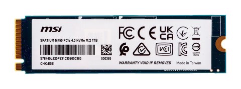 Dysk SSD MSI SPATIUM M450 PCIe 4.0 NVMe M.2 1TB Dysk SSD MSI SPATIUM M450 PCIe 4.0 NVMe M.2 1TB