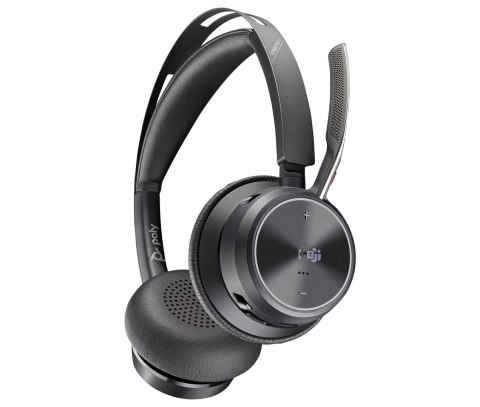 Poly Zestaw słuchawkowy Voyager Focus 2 z certyfikatem Microsoft Teams USB-C-C + przejściówka USB-C/A + podstawka ładująca 9T9J6