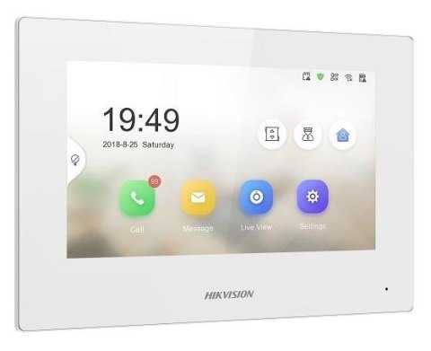 Hikvision Pro Series DS-KH6320-WTE2-W wideodomofon 17,8 cm (7") Biały Hikvision Pro Series DS-KH6320-WTE2-W wideodomofon 17,8 cm (7") Biały