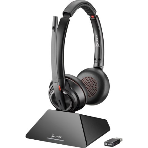 POLY Zestaw słuchawkowy Savi 8220 UC z certyfikatem Microsoft Teams DECT 1880-1900 MHz USB-A