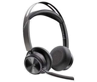 POLY Zestaw słuchawkowy Voyager Focus 2 z certyfikatem Microsoft Teams USB-C-C + przejściówka USB-C/A + podstawka ładująca