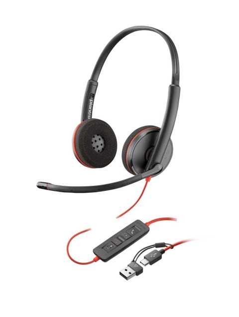 Poly Blackwire 3220 Stereo USB-C Headset +USB-C/A Adapter (Bulk) Poly Blackwire 3220 Stereo USB-C Headset +USB-C/A Adapter (Bulk)