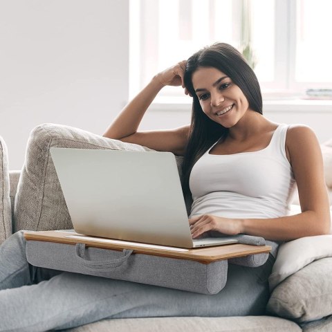 Techly ICA-TBL 102 stojak na laptop Podstawka na notebooka Szary, Drewniany