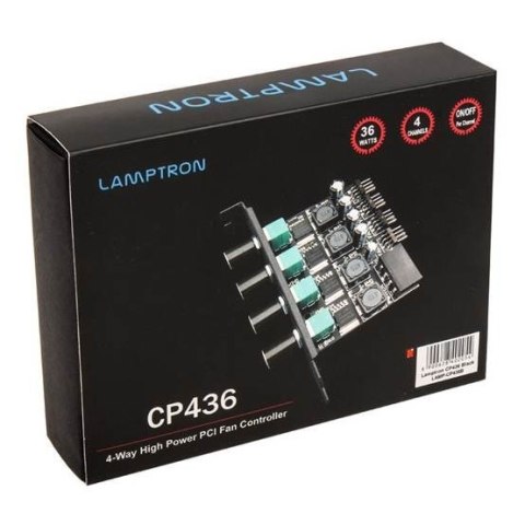 Lamptron CP436 regulator prędkości wentylatora 4 kan. Czarny, Zielony Lamptron CP436 regulator prędkości wentylatora 4 kan. Czarny, Zielony