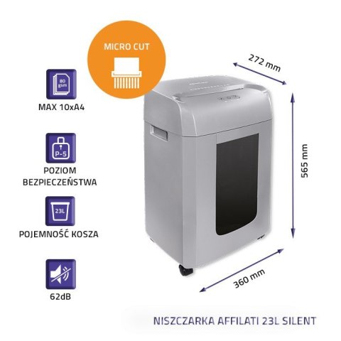 QOLTEC NISZCZARKA AFFILATI 23L SILENT | MICRO CUT QOLTEC NISZCZARKA AFFILATI 23L SILENT | MICRO CUT