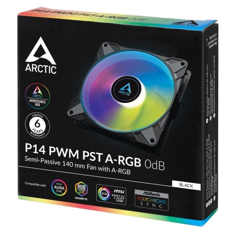 ARCTIC P14 PWM PST A-RGB 0dB Obudowa komputera Wentylator 14 cm Czarny 1 szt. ARCTIC P14 PWM PST A-RGB 0dB Obudowa komputera Wentylator 14 cm Czarny 1 szt.
