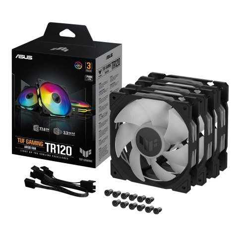 ASUS TUF GAMING TR120 ARGB 3IN1 Black Obudowa komputera Chłodnica powietrza 12 cm Czarny ASUS TUF GAMING TR120 ARGB 3IN1 Black Obudowa komputera Chłodnica powietrza 12 cm Czarny