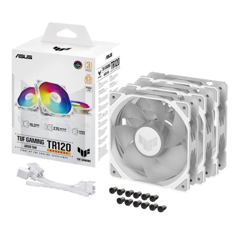 ASUS TUF GAMING TR120 ARGB REVERSE 3IN1 White Obudowa komputera Chłodnica powietrza 12 cm Biały ASUS TUF GAMING TR120 ARGB REVERSE 3IN1 White Obudowa komputera Chłodnica powietrza 12 cm Biały
