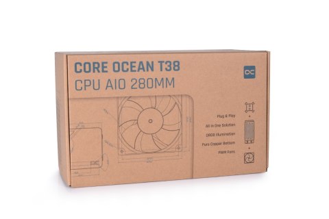 Alphacool Core Ocean T38 AIO 280mm Procesor Chłodnica cieczy all-in-one 14 cm Czarny 1 szt. Alphacool Core Ocean T38 AIO 280mm Procesor Chłodnica cieczy all-in-one 14 cm Czarny 1 szt.