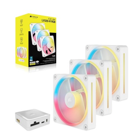 Corsair iCUE LINK LX120-R RGB Obudowa komputera Wentylator 12 cm Biały 3 szt. Corsair iCUE LINK LX120-R RGB Obudowa komputera Wentylator 12 cm Biały 3 szt.