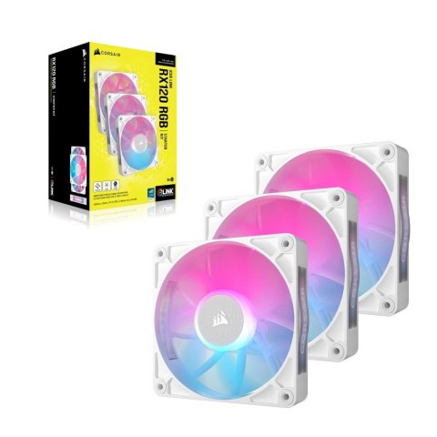 Corsair iCUE LINK RX120 RGB Obudowa komputera Wentylator 12 cm Biały 3 szt. Corsair iCUE LINK RX120 RGB Obudowa komputera Wentylator 12 cm Biały 3 szt.