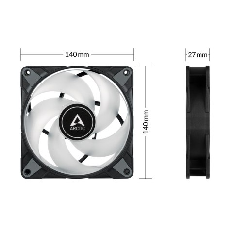 Wentylator ARCTIC P14 PWM PST A-RGB LED BK VALUE PACK 3szt zestaw