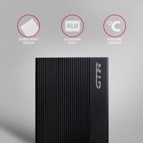 AXAGON EE35-GTR USB-C 3.2 Gen 1 - SATA 6G, Obudowa Zewnętrznego Dysku Twardego 3.5", Ryflowana - Czarna AXAGON EE35-GTR USB-C 3.2 Gen 1 - SATA 6G, Obudowa Zewnętrznego Dysku Twardego 3.5", Ryflowana - Czarna
