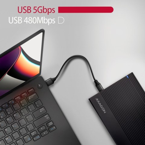 AXAGON EE35-GTR USB-C 3.2 Gen 1 - SATA 6G, Obudowa Zewnętrznego Dysku Twardego 3.5", Ryflowana - Czarna AXAGON EE35-GTR USB-C 3.2 Gen 1 - SATA 6G, Obudowa Zewnętrznego Dysku Twardego 3.5", Ryflowana - Czarna