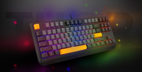 GENESIS Thor 230 TKL klawiatura Gaming USB + RF Wireless + Bluetooth QWERTY Czarny, Szary, Pomarańczowy GENESIS Thor 230 TKL klawiatura Gaming USB + RF Wireless + Bluetooth QWERTY Czarny, Szary, Pomarańczowy
