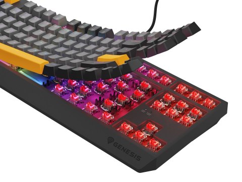 GENESIS Thor 230 TKL klawiatura Gaming USB + RF Wireless + Bluetooth QWERTY Czarny, Szary, Pomarańczowy GENESIS Thor 230 TKL klawiatura Gaming USB + RF Wireless + Bluetooth QWERTY Czarny, Szary, Pomarańczowy