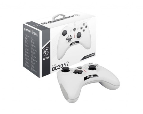 MSI Force GC20 V2 Biały USB 2.0 Gamepad Analogowa/Cyfrowa Android, PC MSI Force GC20 V2 Biały USB 2.0 Gamepad Analogowa/Cyfrowa Android, PC