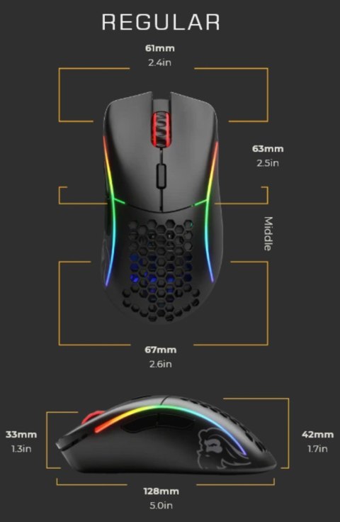 Glorious PC Gaming Race GLO-MS-DW-MB myszka Po prawej stronie RF Wireless 19000 DPI Glorious PC Gaming Race GLO-MS-DW-MB myszka Po prawej stronie RF Wireless 19000 DPI