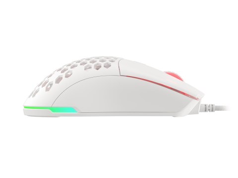 Mysz dla graczy Genesis Krypton 750 lekka 8000 DPI PAW3333 RGB Biała gamingowa