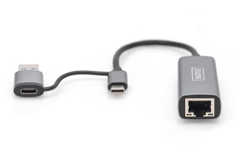 Adapter USB Typ-C na Gigabit Ethernet 2,5GUSB-C + USB A (USB 3.1/3.0) Adapter USB Typ-C na Gigabit Ethernet 2,5GUSB-C + USB A (USB 3.1/3.0)
