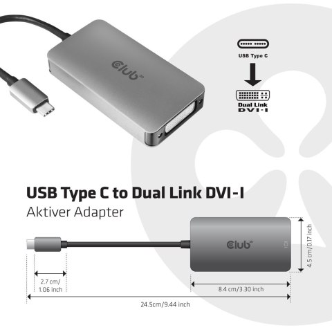 CLUB3D cac-1510 USB C DVI-D Dual link Szary CLUB3D cac-1510 USB C DVI-D Dual link Szary