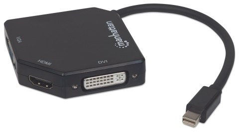Manhattan 207720 adapter kablowy 0,25 m Mini DisplayPort DVI-I + VGA (D-Sub) + HDMI Czarny Manhattan 207720 adapter kablowy 0,25 m Mini DisplayPort DVI-I + VGA (D-Sub) + HDMI Czarny