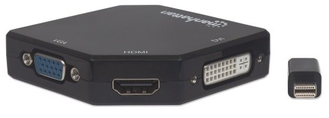 Manhattan 207720 adapter kablowy 0,25 m Mini DisplayPort DVI-I + VGA (D-Sub) + HDMI Czarny Manhattan 207720 adapter kablowy 0,25 m Mini DisplayPort DVI-I + VGA (D-Sub) + HDMI Czarny