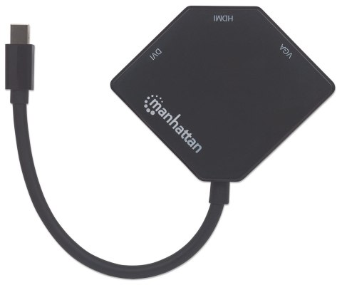 Manhattan 207720 adapter kablowy 0,25 m Mini DisplayPort DVI-I + VGA (D-Sub) + HDMI Czarny Manhattan 207720 adapter kablowy 0,25 m Mini DisplayPort DVI-I + VGA (D-Sub) + HDMI Czarny